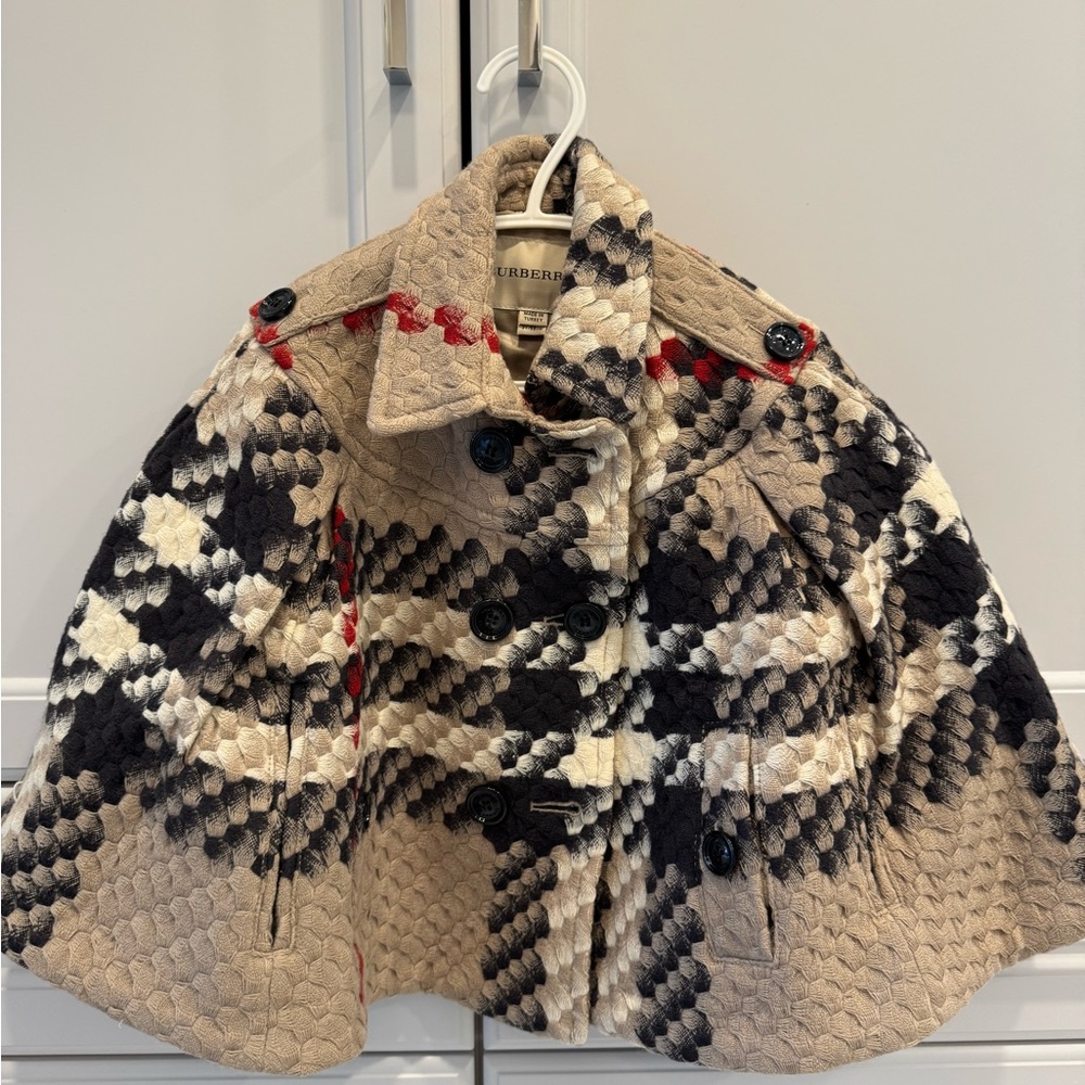 Burberry Textured Knit Jacket in Beige and Black